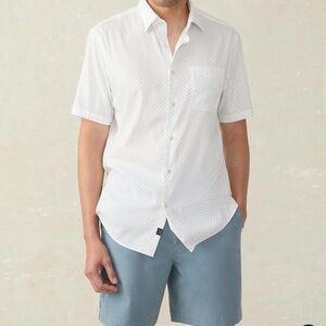 Faherty Brand Mens xxl Short sleeve movement Monterey shirt white button up